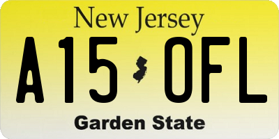 NJ license plate A15OFL