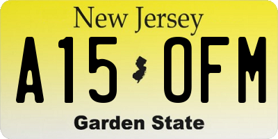 NJ license plate A15OFM