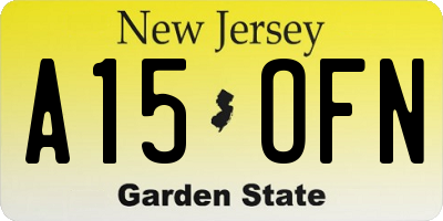 NJ license plate A15OFN