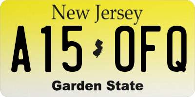 NJ license plate A15OFQ