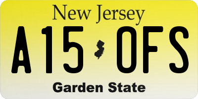 NJ license plate A15OFS