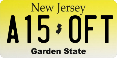 NJ license plate A15OFT