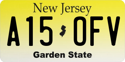 NJ license plate A15OFV