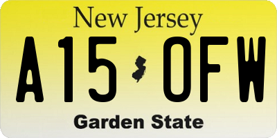 NJ license plate A15OFW