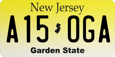 NJ license plate A15OGA
