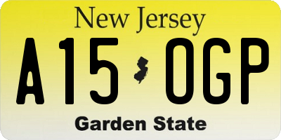 NJ license plate A15OGP
