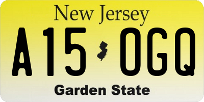 NJ license plate A15OGQ