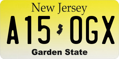 NJ license plate A15OGX