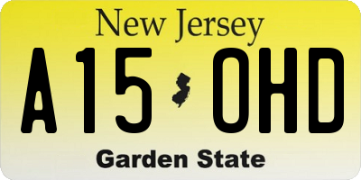 NJ license plate A15OHD