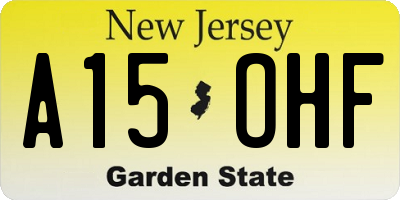 NJ license plate A15OHF