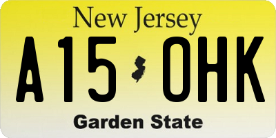 NJ license plate A15OHK