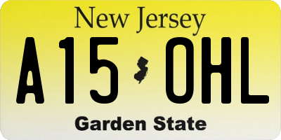 NJ license plate A15OHL