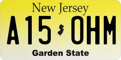 NJ license plate A15OHM