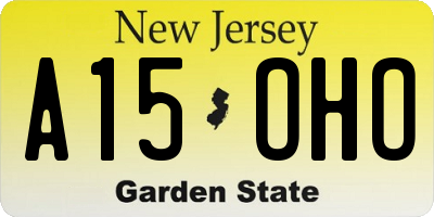 NJ license plate A15OHO