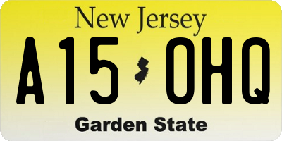 NJ license plate A15OHQ