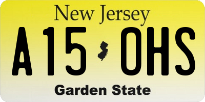 NJ license plate A15OHS
