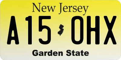 NJ license plate A15OHX