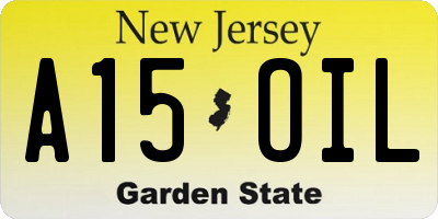 NJ license plate A15OIL