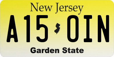 NJ license plate A15OIN