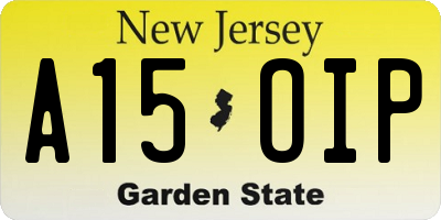 NJ license plate A15OIP