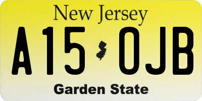 NJ license plate A15OJB