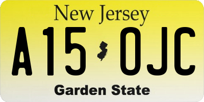 NJ license plate A15OJC