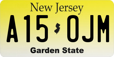 NJ license plate A15OJM