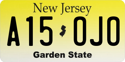 NJ license plate A15OJO