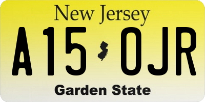 NJ license plate A15OJR