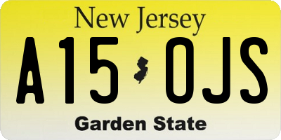 NJ license plate A15OJS