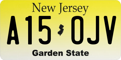 NJ license plate A15OJV