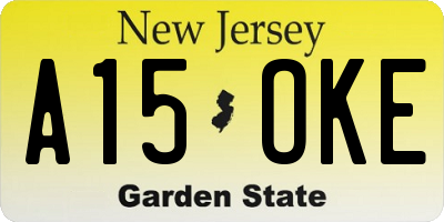 NJ license plate A15OKE
