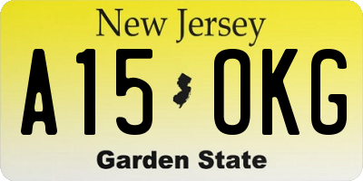 NJ license plate A15OKG