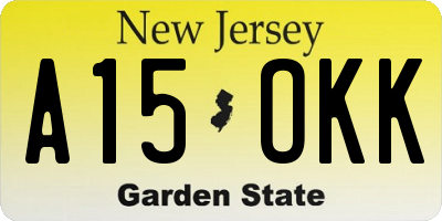 NJ license plate A15OKK