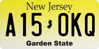 NJ license plate A15OKQ
