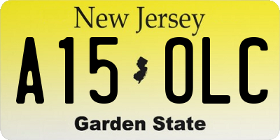 NJ license plate A15OLC