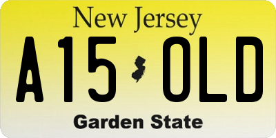 NJ license plate A15OLD