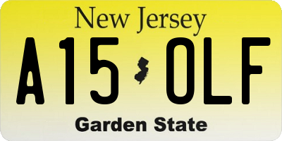 NJ license plate A15OLF