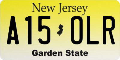 NJ license plate A15OLR