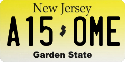 NJ license plate A15OME