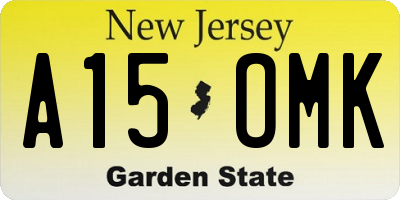NJ license plate A15OMK