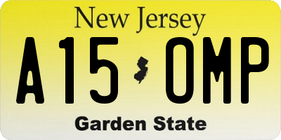 NJ license plate A15OMP