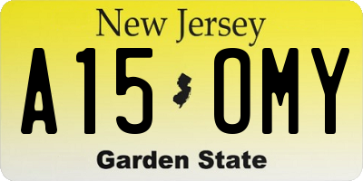 NJ license plate A15OMY