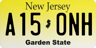 NJ license plate A15ONH