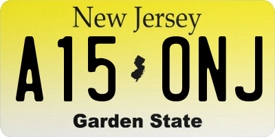 NJ license plate A15ONJ