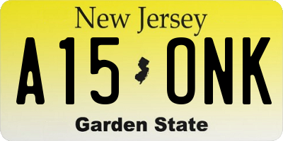NJ license plate A15ONK