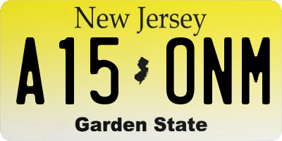 NJ license plate A15ONM