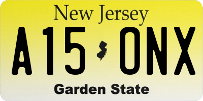 NJ license plate A15ONX