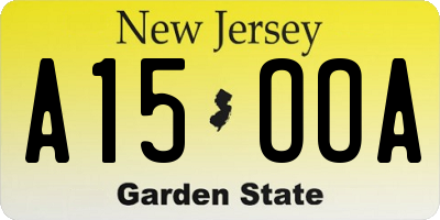 NJ license plate A15OOA