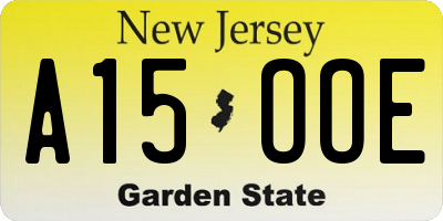 NJ license plate A15OOE